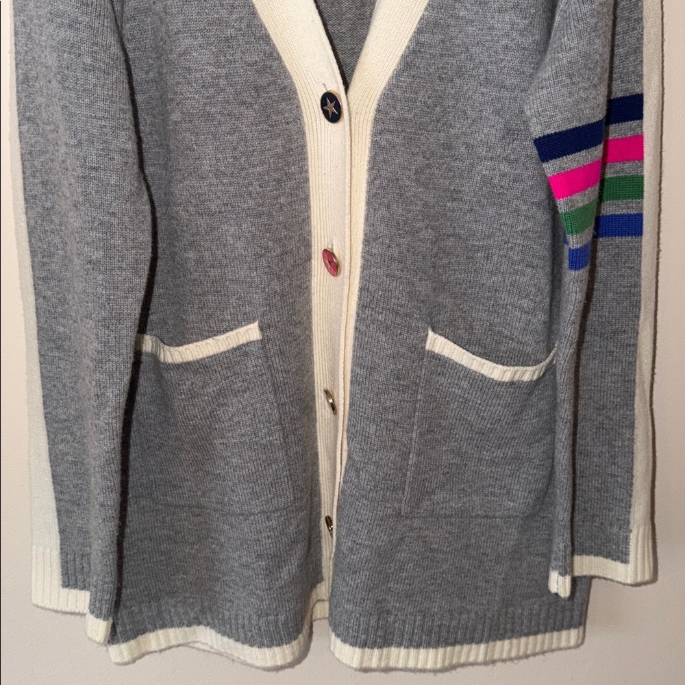 Vilagallo Cardigan Sweater 4 Stripes Size M - Picture 4 of 9